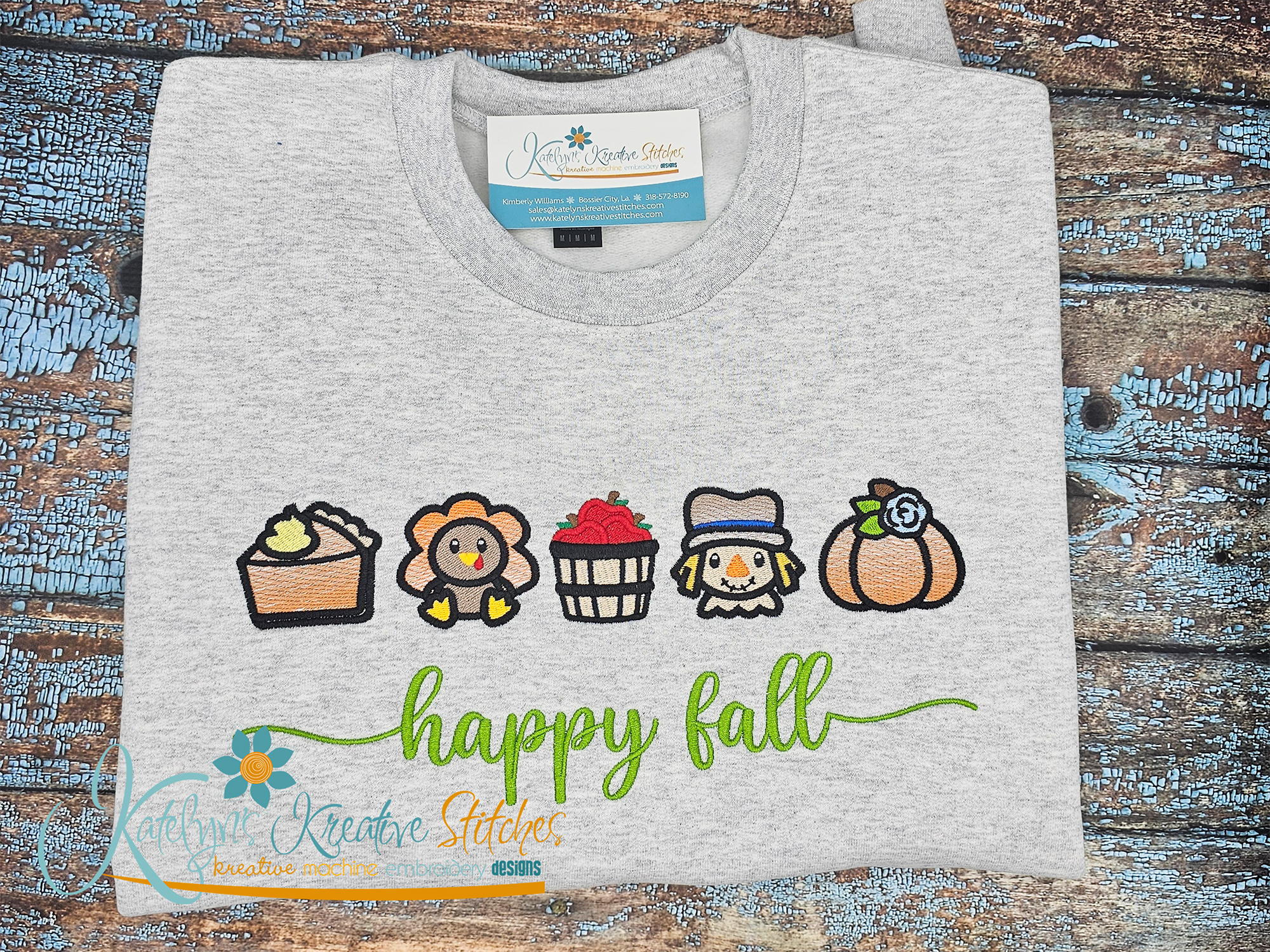 Happy Fall Icon Embroidery