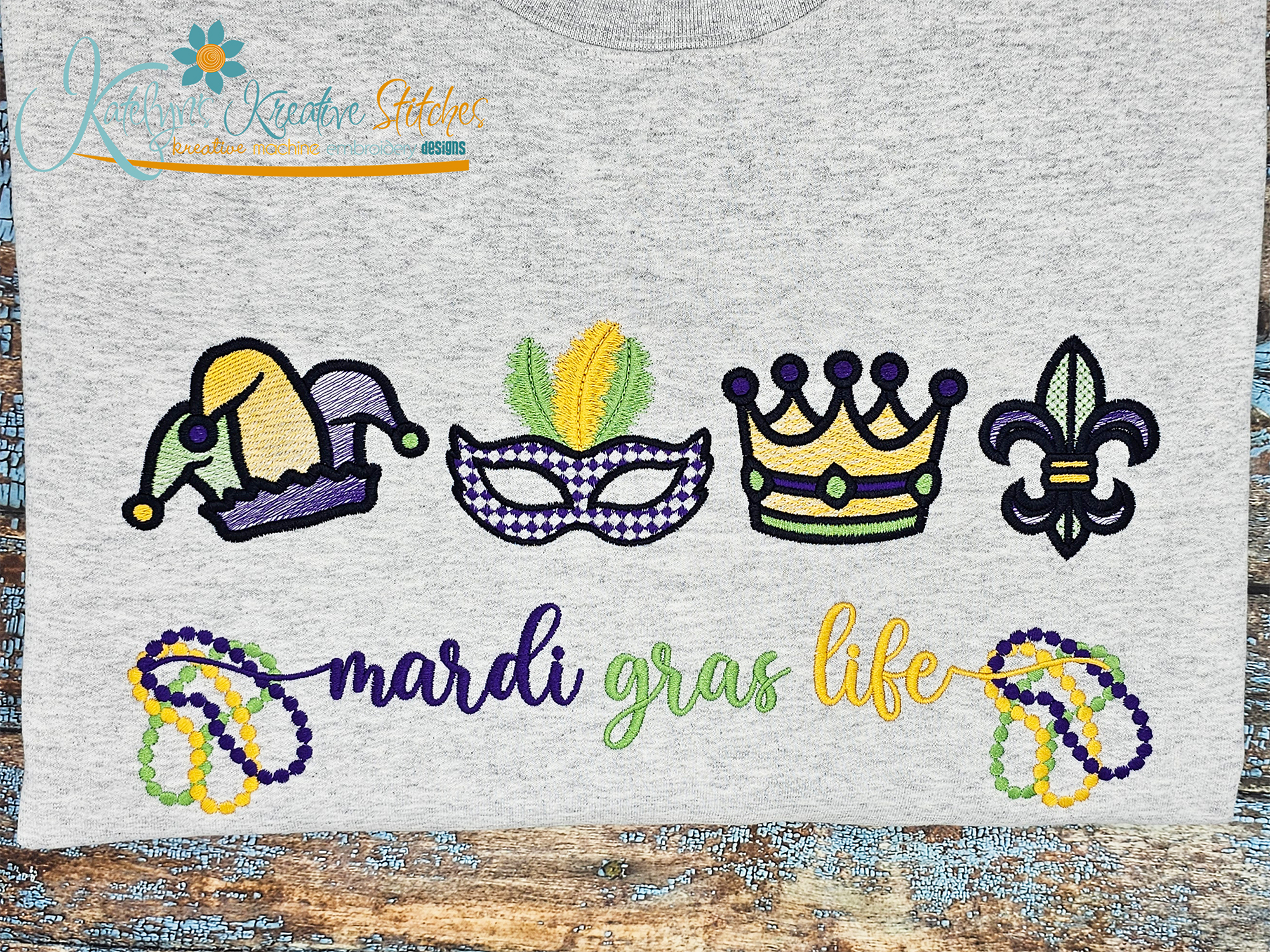 Mardi Gras Life Icon Embroidery