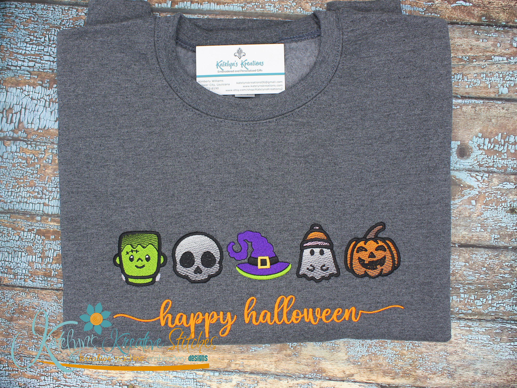 Happy Halloween Icon Embroidery