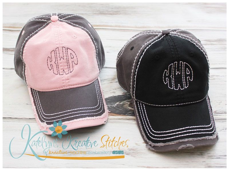 Circle Monogram Triple Stitch Font