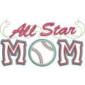 All Star Baseball Mom Applique with a Twist Snap Shot