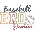 Baseball BRO Applique Vintage Snap Shot (Jackson text is not included with this design.)