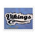 Vikings Distressed Applique - Shown after being Washed