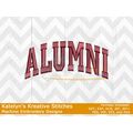 Alumni Arched Satin Embroidery 4x4