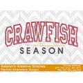 Crawfish Season Arched Applique Embroidery