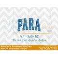 Para Arched Satin 4x4 Embroidery