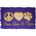 Peace Love and Paw stitched by Cindy Couie