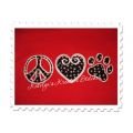Peace Love and Paw stitched by Shannon Bazo