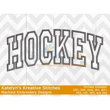 Hockey Arched Applique Embroidery
