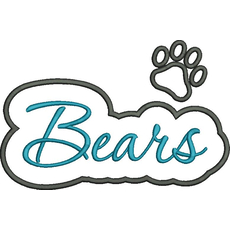 Bears Applique Script with Paw Satin Snap Shot
