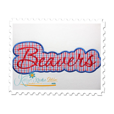 Beavers Applique Script Satin