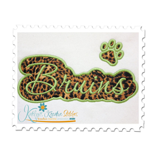 Bruins Applique Script Satin