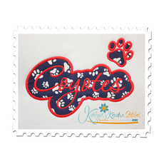 Coyotes Applique Script Satin