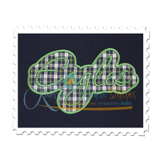 Eagles Applique Script Satin