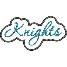 Knights Applique Script Satin Snap Shot