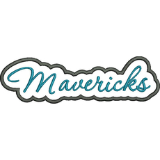 Mavericks Applique Script Satin Snap Shot