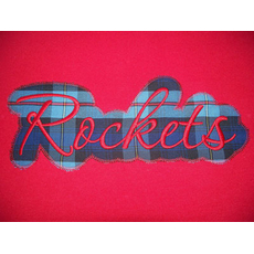 Rockets Applique Script Zig Zag