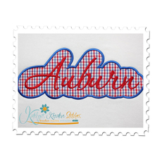 Auburn Applique Script Satin