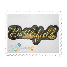 Battlefield Applique Script Satin