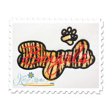 Bengals Applique Script Satin