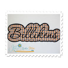 Billikens Applique Script Satin