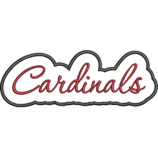Cardinals Applique Script Satin Snap Shot