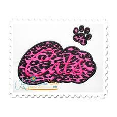 Cats Applique Script Satin