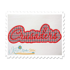 Crusaders Applique Script Satin
