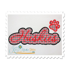Huskies Applique Script Satin