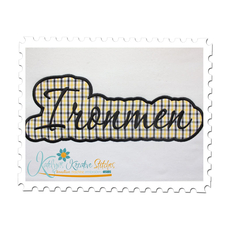 Ironmen Applique Script Satin