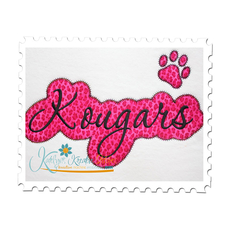 Kougars Applique Script Zig Zag