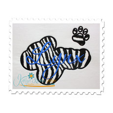 Lynx Applique Script Satin