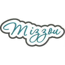 Mizzou Applique Script Satin Snap Shot