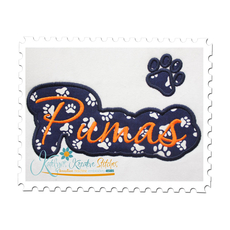 Pumas Applique Script Satin