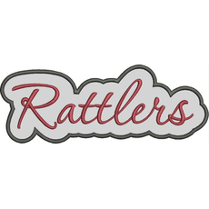 Rattlers Applique Script Satin Snap Shot