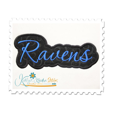 Ravens Applique Script Satin