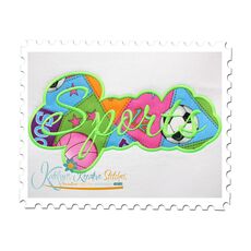 Sports Applique Script Satin