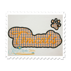 Tomcats Applique Script Satin Snap Shot