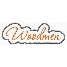 Woodmen Applique Script Satin Snap Shot