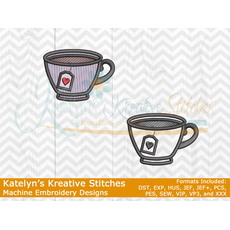 Cup of Tea Embroidery Design