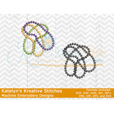 Mardi Gras Beads Icon Embroidery