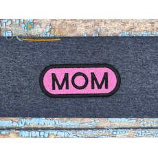 Mom Name Plate Oval - Filled Embroidery - 4 Sizes