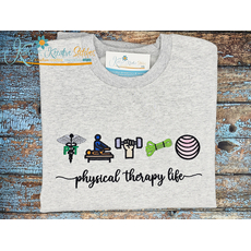 Physical Therapy Life Icon Embroidery