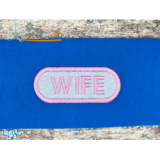 Wife Name Plate Oval - Filled Embroidery - 4 Sizes
