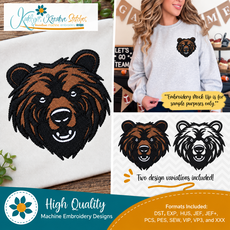 Bear Head Icon Embroidery