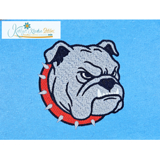 Bulldog Head Icon Embroidery