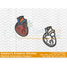 Human Heart Icon Embroidery