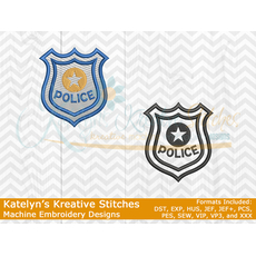 Police Badge Icon Embroidery