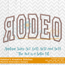 Rodeo Arched Embroidery - R is Backwards - (Version 2)