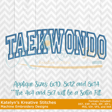 Taekwondo Arched Embroidery